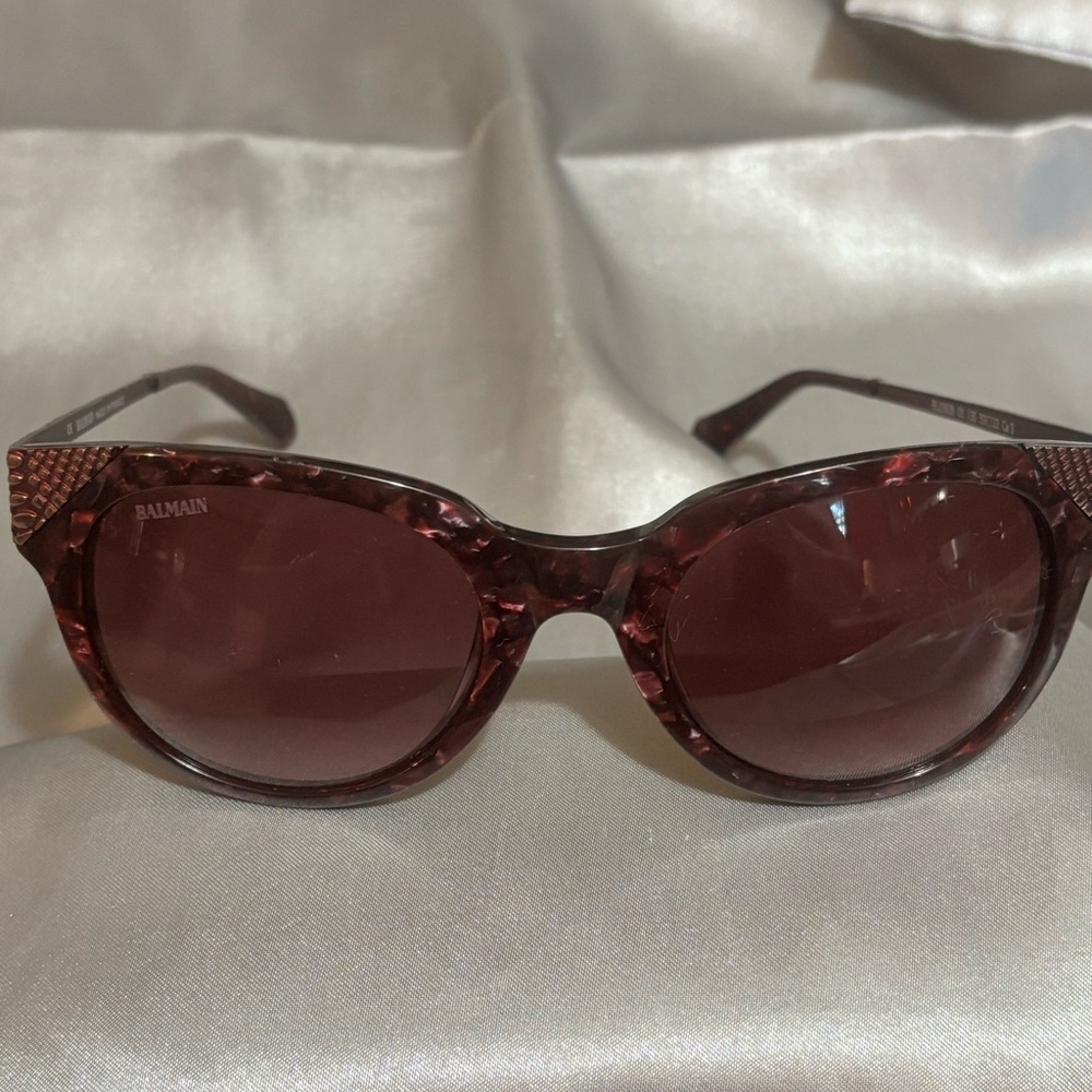 Balmain Burgundy BL2082B Women's Sunglasses w/Original Hard Case